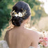 Unicra Gold Flower Bride Wedding Hair Vine - Pearl Bridal Hair Piece Leaf Hair Accessories Rhinestone Headband