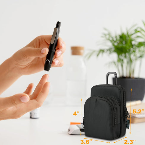 Beautyflier Blood Glucose Monitor Storage Bag, Compatible with AUVON, Metene, Diabetic Organizer