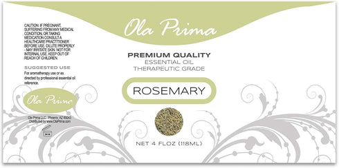 Ola Prima Oils Rosemary Essential Oil, 4oz, Therapeutic Grade Aromatherapy Oil