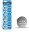 CR1220 5-Pack 3V Lithium Battery, 40mAh for LED Light/Bracelet/Flashlight, 5-Year Warranty
