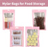 150 PCS-6x9 Reclosable Mylar Bags, Pink for Food Storage, Resealable Large Mylar Bag with Clear Window for Edible