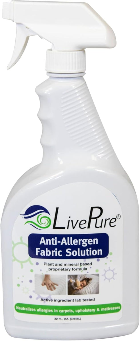 LivePure Anti-Allergen Fabric Spray for Household Surfaces - 32 OZ