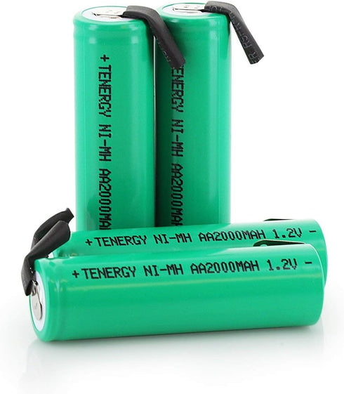 Tenergy 1.2V NiMH 2000mAh Flat Top Rechargeable AA Batteries, 10 Pack