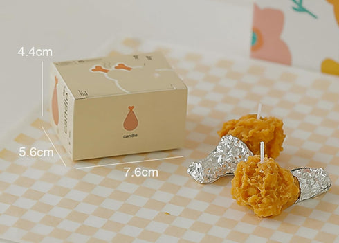 T-shin Candle,2PCS Fried Drumstick Shape Scented Fried Chicken Leg Aroma Soy Wax Funny Decorative Candle for Table