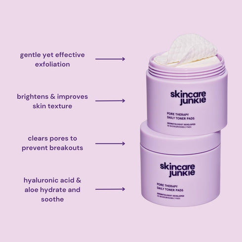 Pore Therapy Daily Toner Pads - Exfoliates Pore-Clogging Dead Skin Cells, Fragrance-Free, for Normal to Oily Skin