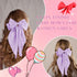 Pufandor Hair Bow Silky Satin Ribbons for Women, Purple Hair Bowknot Barrettes with Clips, Big Hair Accessories