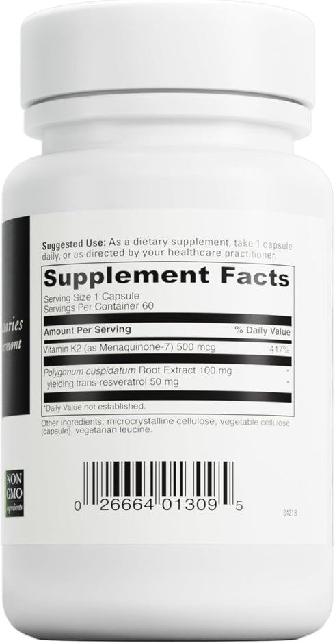 DaVinci Vitamin K2 + Resveratrol, 60 Capsules