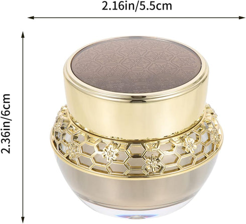 OSALADI Empty Refillable Acrylic Cosmetic Containers, 1 Pack Vintage Golden Cosmetic Face Eye Cream Storage Jar Bottle, Travel Toiletry Containers for Lotion Skincare Cream