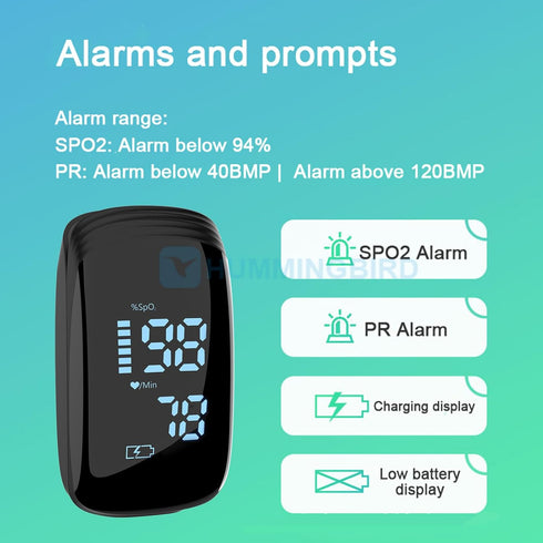Rechargeable Pulse Oximeter Fingertip, Accurate Blood Oxygen Saturation Monitor, Fast SpO2 Reading (Black)