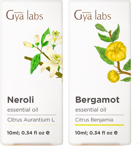 Neroli Essential Oil for Diffuser & Bergamot Oil for Hair Set -