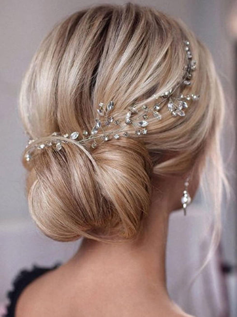 JAKAWIN Bride Crystal Wedding Hair Vine, Silver Bridal Hair Piece Rhinestone Accessories for Women