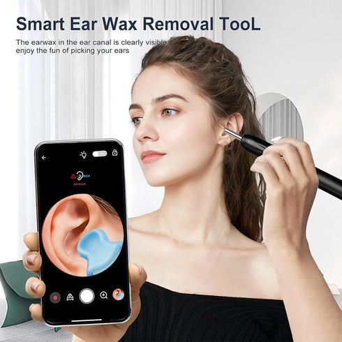 RSRNKXC 1080P 6 Lights,IP67 8 Ear Wax Removal Kit,Earwax Removal Tools with HD Camera and LED Waterproof,Multi-Purpose