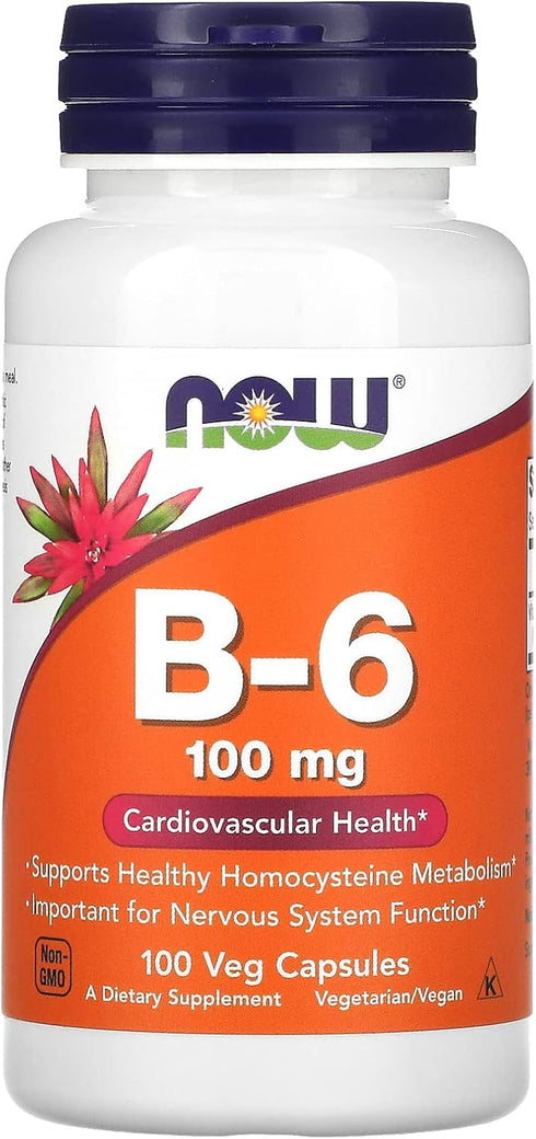 Now Foods B-6 100 mg | 100 Capsules