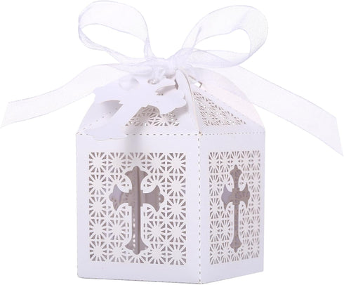 LEMESO 2x2x2in Favor Boxes for Presents, Small Gift Boxes with Ribbon, Party Wedding Favors, Mini Candy Boxes