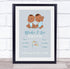 The Card Zoo New Baby Birth Details Christening Nursery Dark Skin Boy Twins Gift Print