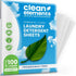Laundry Detergent Sheets - 50 Sheets (100 Loads) | Fragrance Free, Eco Earth Friendly Clean Breeze, Non-Toxic