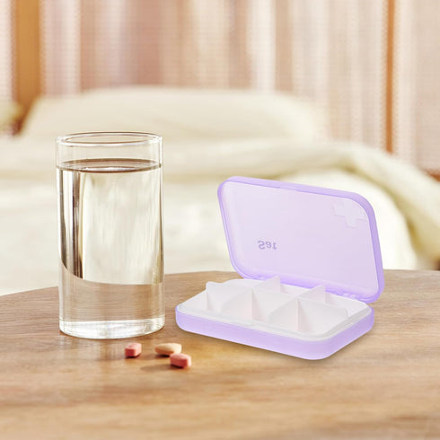 OFFIGAM 7 6-Day 92x65x20mm Portable Weekly Pill Organizer with Colorful Compartments, Plastic Travel Medicine Box