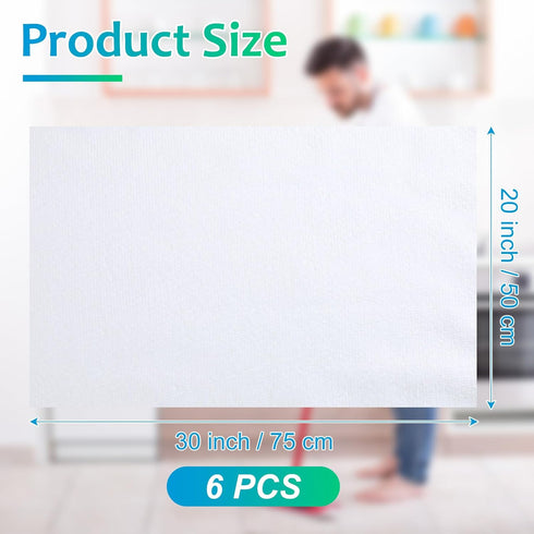 6 Pcs Extra Large Microfiber Cleaning Cloth 30" x 20" Washable Reusable Microfiber Towel Streak Free Lint Free Cloth for Cleaning Home Glass Office Window Bathrooms (White) by Newwiee