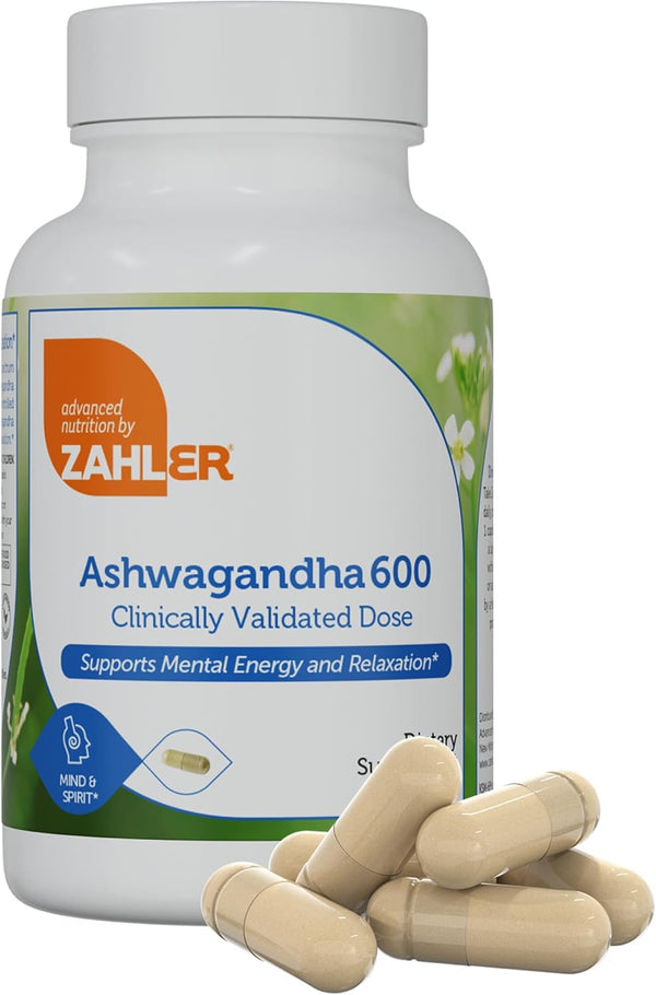 Zahler Ashwagandha Capsules 60 Capsules, KSM-66 600mg Supplement for Relaxation and Stress Support
