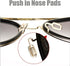 OPUGIT 5 Eyeglass Nose Pads Pairs Push in Soft Silicone Replacement Rectangle Push Slide Slip in Silicone Nosepads