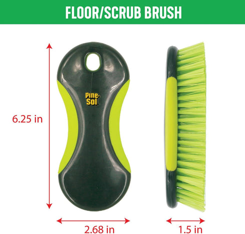 Pine-Sol Set 5 Scrub Brush - Long Handle Cleaning Brushes with Heavy Duty Bristles and Comfort Grip - Scrubbers