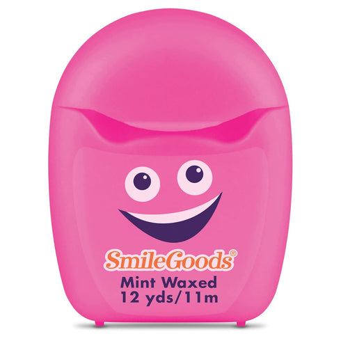 SmileGoods Cuties Mint Waxed Dental Floss, 12 Yard Mini Sample Size for Travel, Kids, Adults, 72 Pack with Display