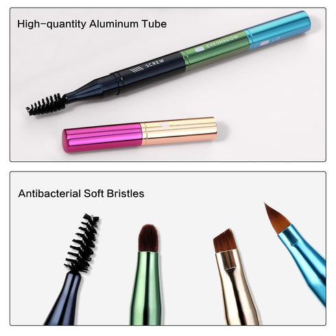 simarro 4 in 1 Portable Makeup Brush Set, Travel Size Detachable Brushes for Foundation, Concealer, and Powder
