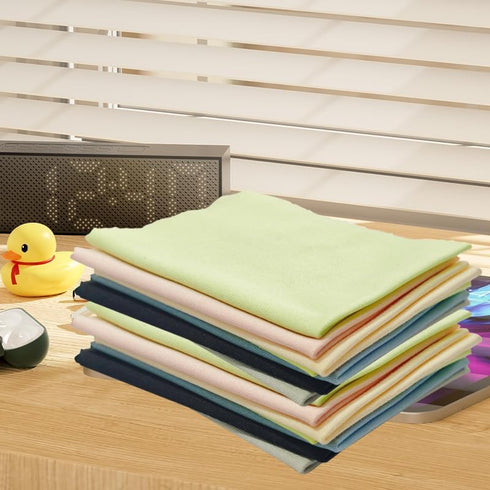 OHOO 12 Pack 6"x7" Microfiber Cleaning Cloths Color Glasses Cloth Lens Wipes Cloth for Lenses, Screens, Cameras