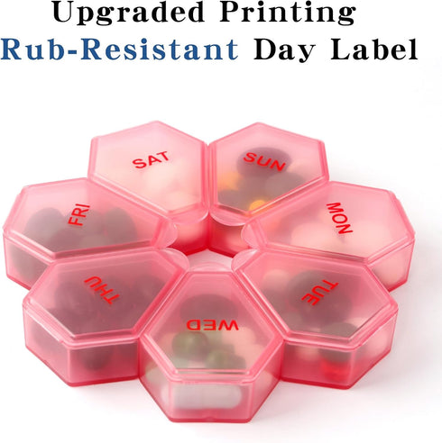 Gwaxise 2 Pack 7-Day Weekly Pill Organizer, Daily Vitamin Pill Case, Portable Medication Management Pill Box for Home