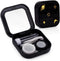 Contact Lens Case, Cute Stars Moon Holder Kit with Remover Tool, Tweezers, Mirror & Solution Bottle (Black)