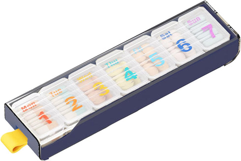 Wopanxye Weekly Pill Organizer, 7 Days Portable Travel Pill Box, 7 Compartment Medicine