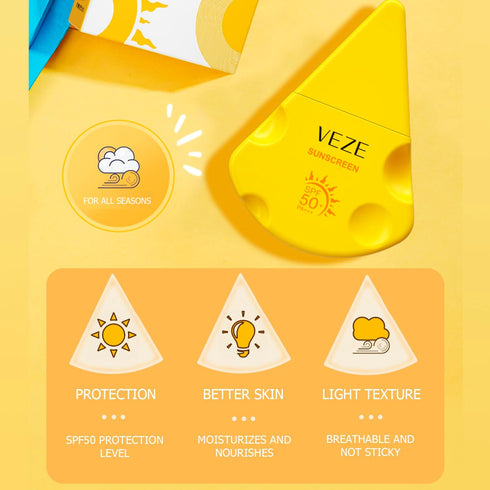 VENZEN Avocado Butter Cheese Sunscreen, SPF50+ PA+++ Moisturizing Protection from Sunburn, 30g / 1.06fl.oz