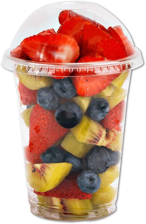 Aatriet 12 oz Clear Plastic Cups with Lids, 25 Sets Dessert Parfait Cups with Dome Lids, Disposable