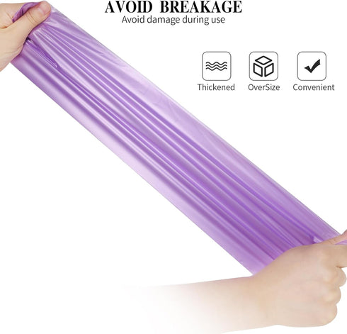60pcs 4 Gallon Small Strong Trash Bags, Purple Garbage Bags for Office, Home, Bedroom