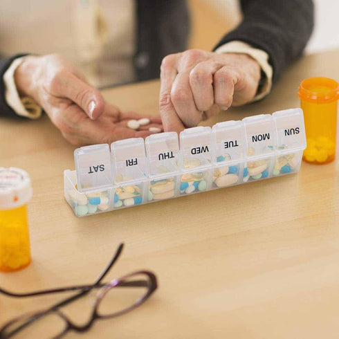 Partsmojo 7 Pill Organizer Daily Case US Stock Weekly Portable Extra Large Day Box Clear
