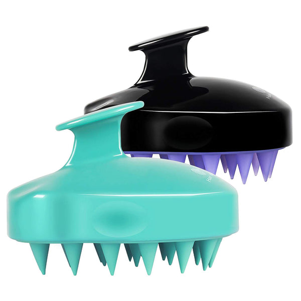 HEETA Hair Scalp Massager Shampoo Brush 2 Pack, Waterproof Hair Scrubber for Men & Women, Soft Silicone Bristles