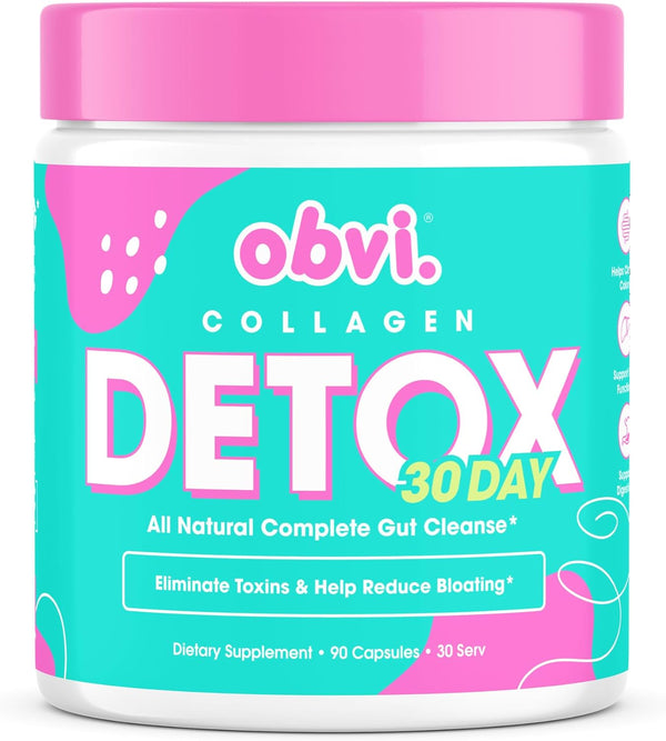 Obvi Detox Colon Cleanse Supplement - Promotes Digestive Health, Bloating Relief, 90 Capsules for Immune Support