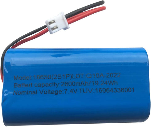 AOLIKES 7.4V Rechargeable Li-ion Batteries 2600mAh with XH2.54-2 Pin Plug, DIY 18650 2S1P Battery Pack