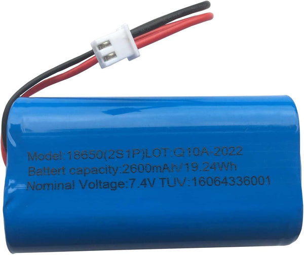 AOLIKES 7.4V Rechargeable Li-ion Batteries 2600mAh with XH2.54-2 Pin Plug, DIY 18650 2S1P Battery Pack