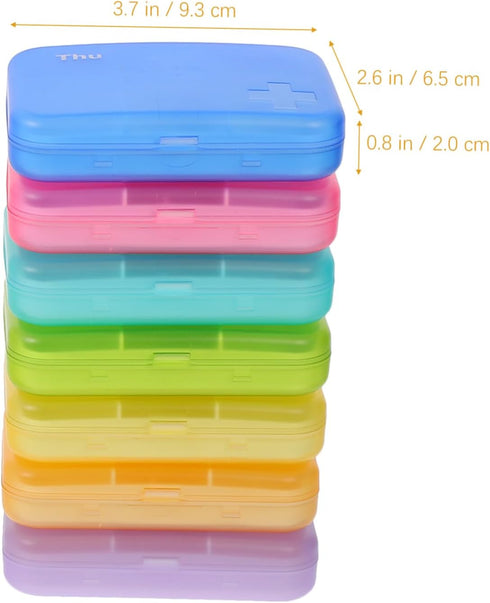 Portable Weekly Pill Organizer with Magnet Lock for Travel
