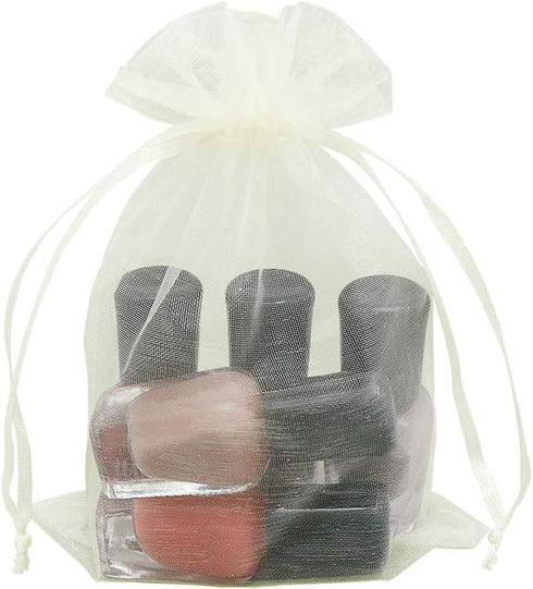 HRX Package Organza Bags 4x6 inch, 100pcs Mesh Jewelry Pouches for Christmas Wedding Giveaways