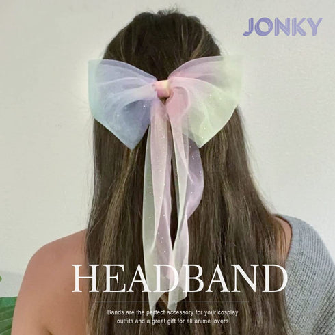 Light Up Bow Hair Clips - LED Tulle Barrettes for Women and Girls, Party Hair Accessories