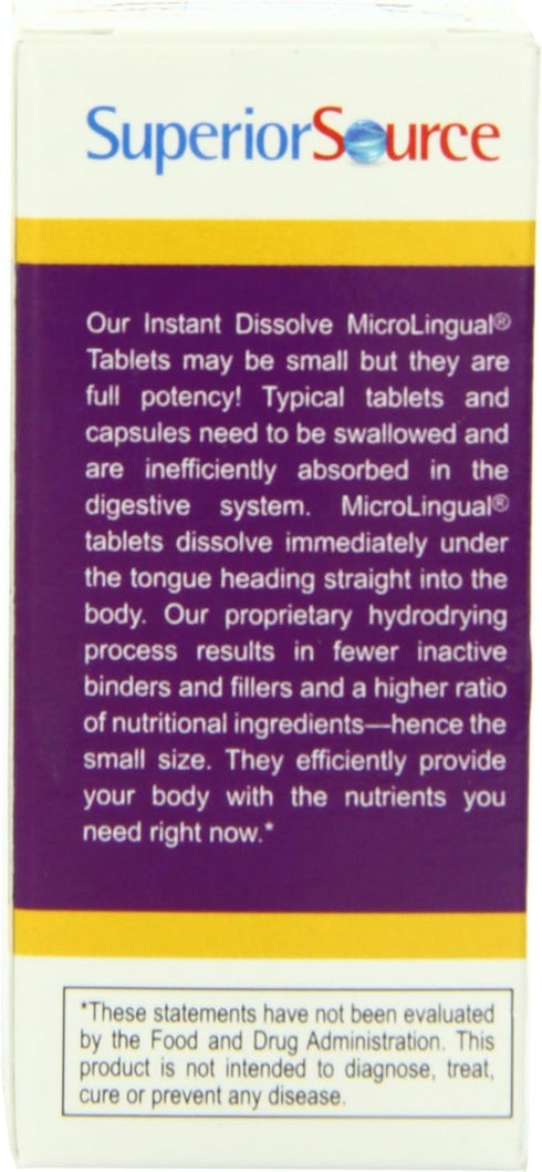 Superior Source No Shot Vitamin B12 (1000 mcg), B6, Folic Acid, Quick Dissolve Tablets, 60 Count