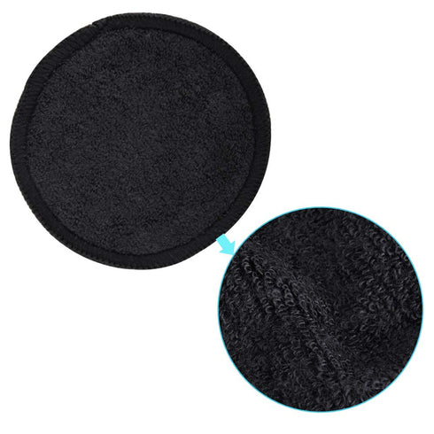 SIQUK 24 Pieces Reusable Cotton Rounds, Black Makeup Remover Pads, Washable Organic Bamboo