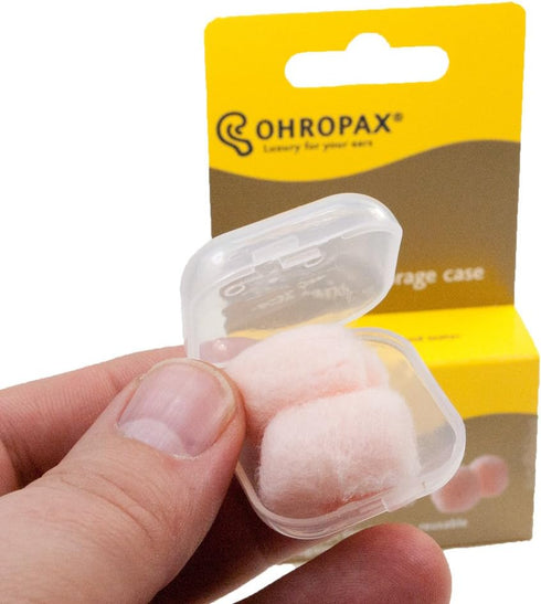 Ohropax Reusable Wax/Cotton Ear Plugs - 24 Plugs Total with Clear Carrying Case