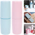 Ipetboom 2pcs Set Toothbrush Travel Case with Mouthwash Cup Portable Toothbrush Organizer and Holder for Outdoor