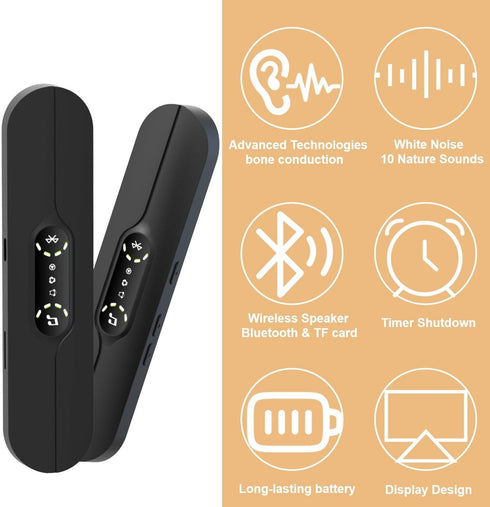 Pillow Speaker for Sleeping, Mini Bone Conduction Portable Sleep Aid with Stereo Bass, Bluetooth Sleep Bar for Deep