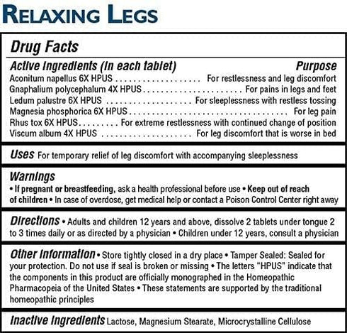 MagniLife Relaxing Legs, Natural Sleep Aid and Pain Reliever, 125 Quick Dissolve Tablets