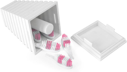 ToiletTree Products 13Clean - Manual Toothbrush with a New Head Each Month (Pink)