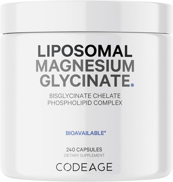 Codeage Liposomal Magnesium Glycinate Supplement, 2-Month Supply, Chelated Magnesium Mineral Pills, Non-GMO Vegan, 240